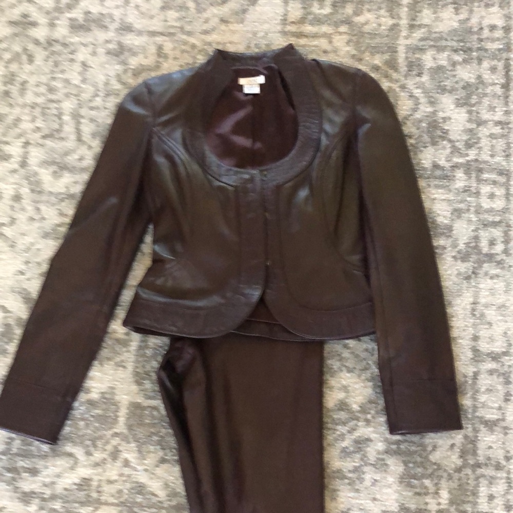 Leather jacket and pant